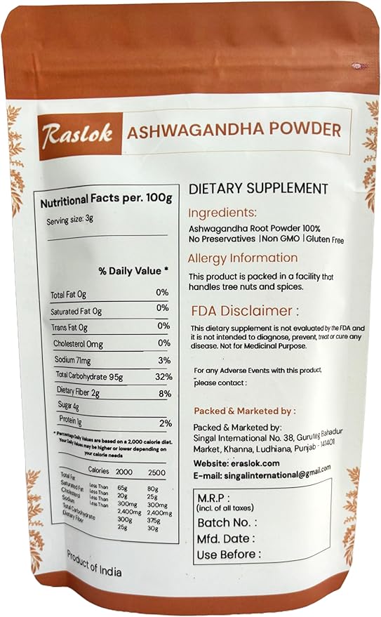 Premium Ashwagandha Root Powder – 100% Pure & Natural